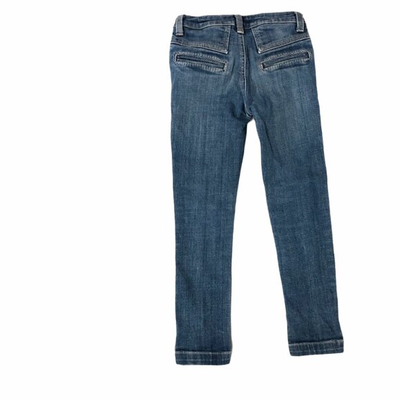 Jeans Distressed Women 7 Blue Medium Wash Pockets Straight Leg Low Rise Slimming - Picture 2 of 7